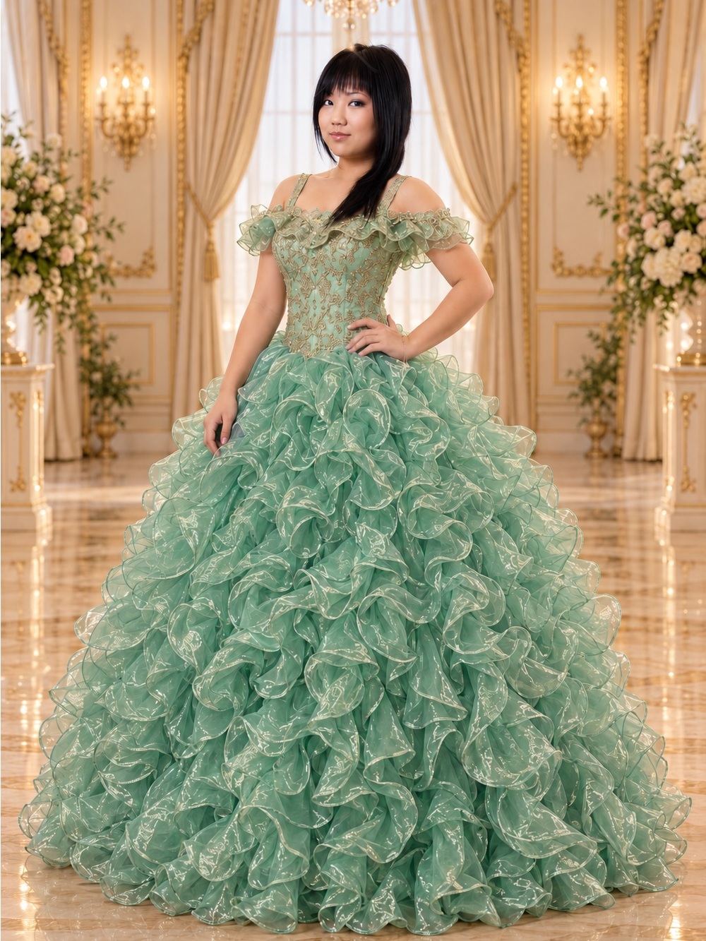 Elegant Aqua Kids Dress